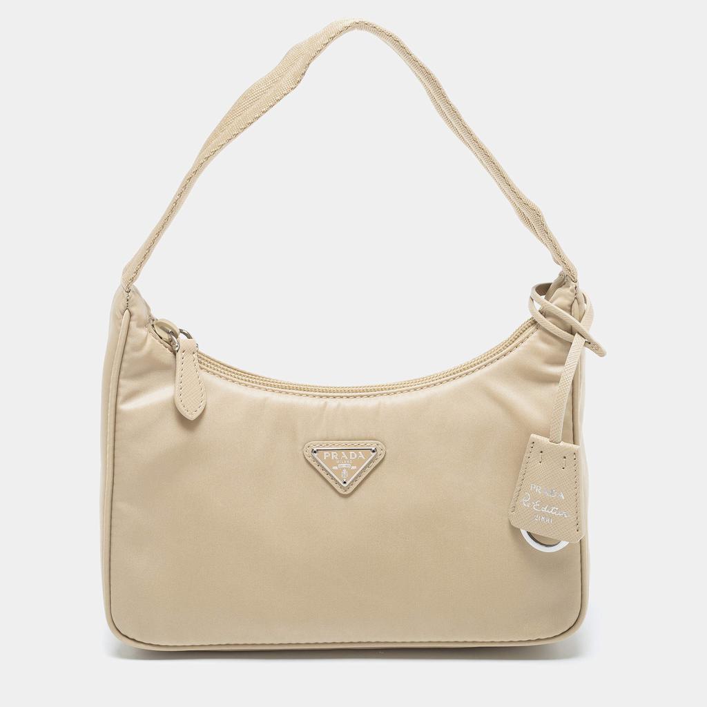 Prada Beige Nylon Mini Re-Edition 2000 Shoulder Bag商品第1张图片规格展示