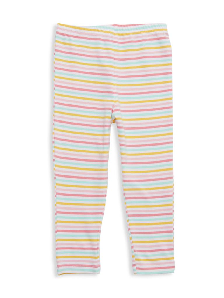Baby Girl's 2 Piece Rainbow Graphic Tee & Striped Pants Set商品第3张图片规格展示