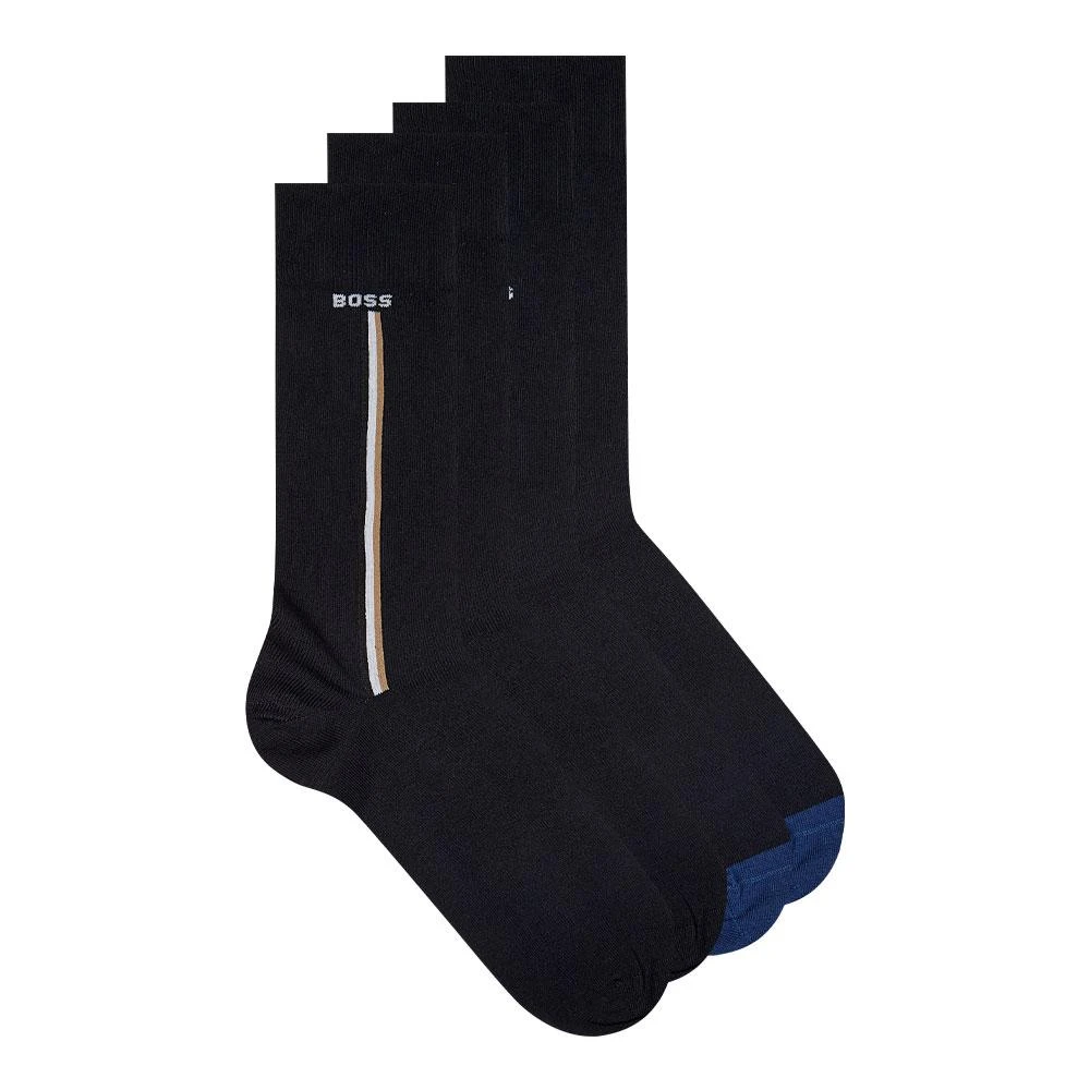 商品Hugo Boss|BOSS 2 Pack Stripe Socks - Dark Blue,价格¥153,第1张图片