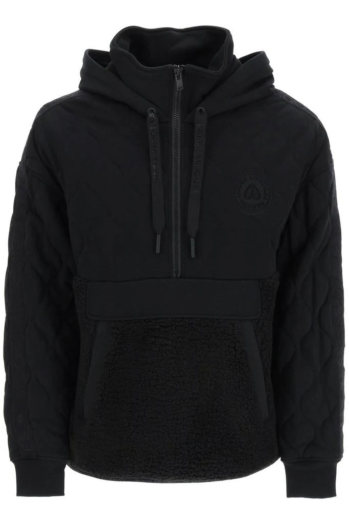 商品Moose Knuckles|Moose Knuckles Embossed Puff Logo Patch Zipped Sweater,价格¥3148,第1张图片