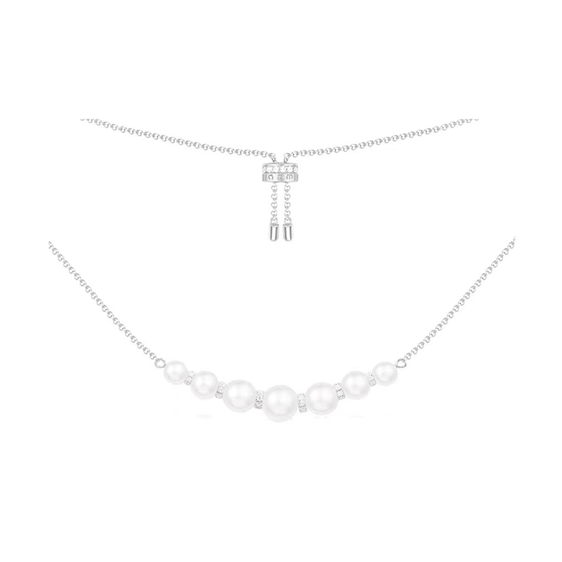 珍珠系列 十字架 圆环项链女款银白色（香港仓发货）商品第6张图片规格展示