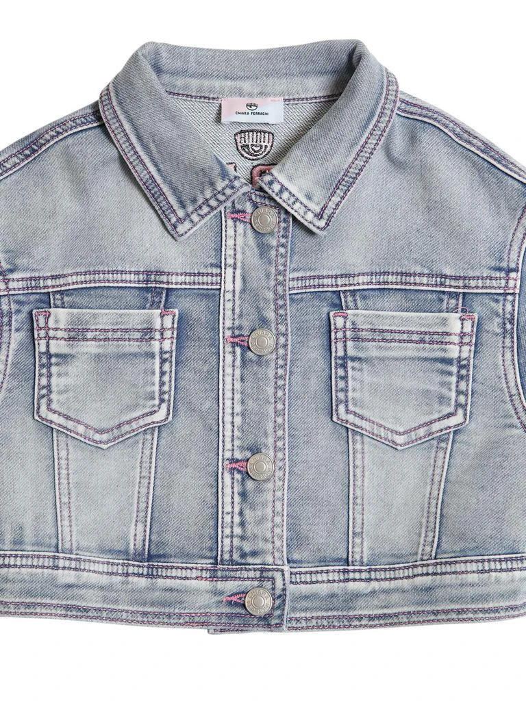 商品Chiara Ferragni|Embroidered Logo Denim Effect Jacket,价格¥1814,第3张图片详细描述