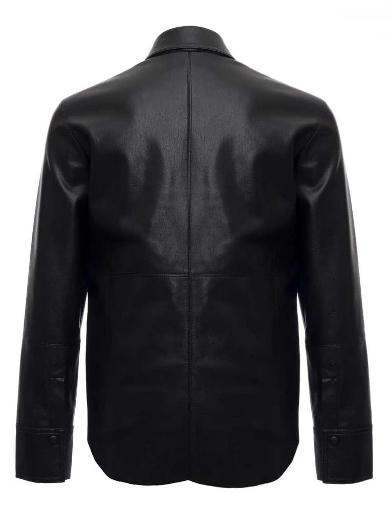 商品Nanushka|Nanushka Black Long-sleeves Shirt In Vegan Leather Man,价格¥2237,第2张图片详细描述