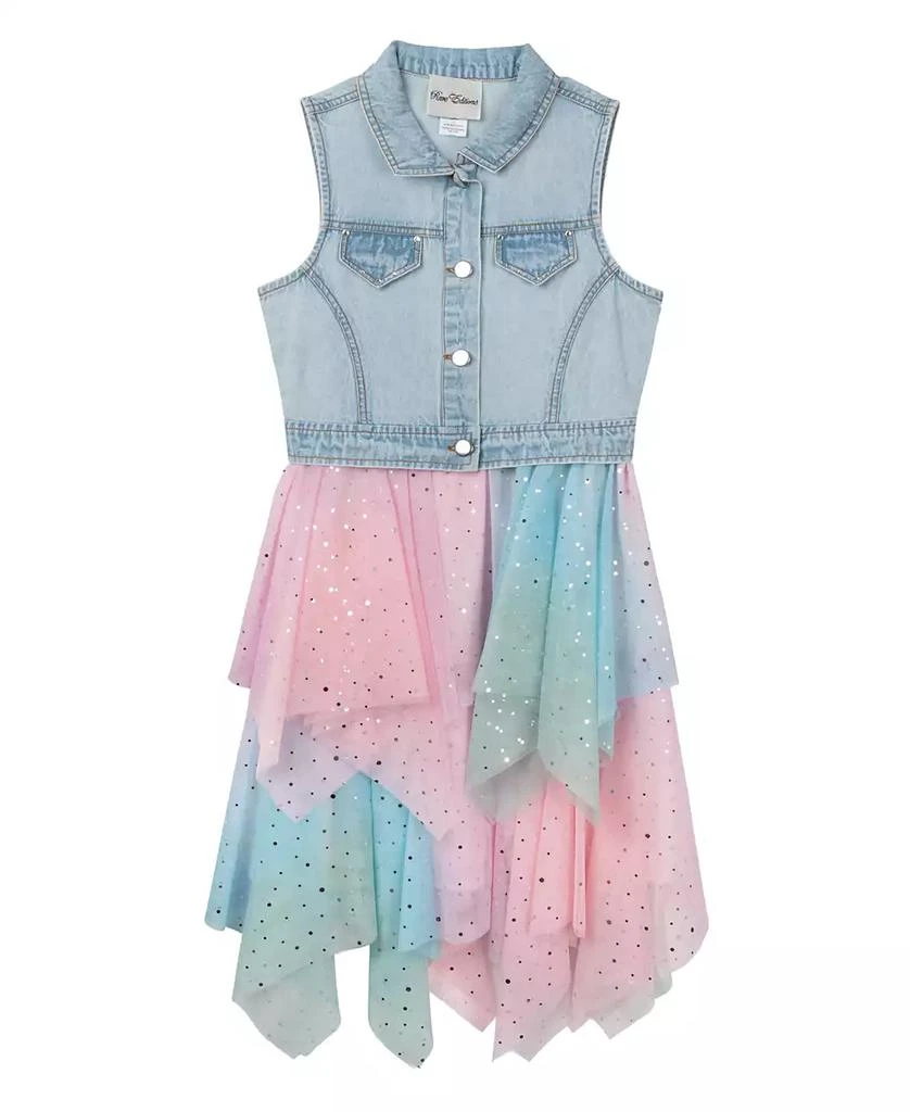 商品Rare Editions|Big Girls Denim Vest Topper Dress,价格¥173,第4张图片详细描述