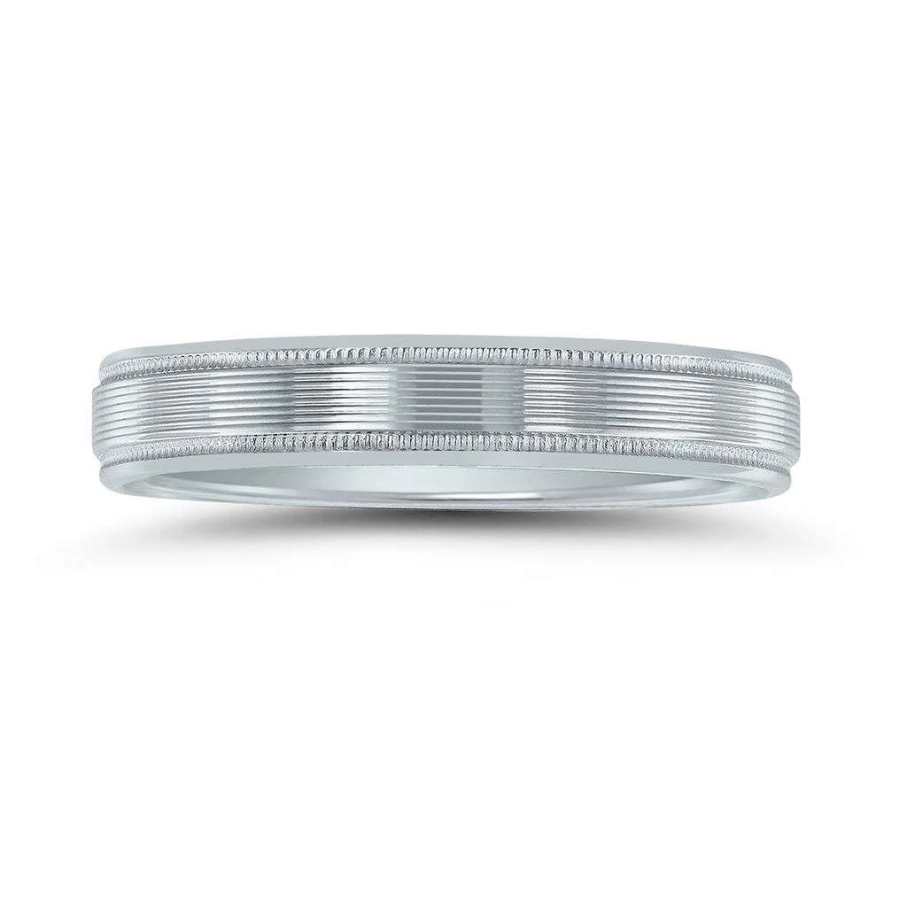 商品SSELECTS|Men's 10K White Gold 4Mm Wedding Band With Ribbed Milgrain Center,价格¥3041,第1张图片