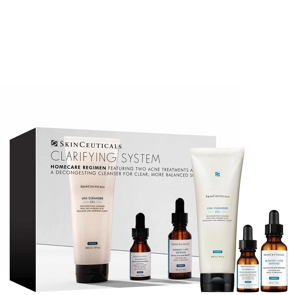 商品SkinCeuticals|SkinCeuticals Clarifying Adult Acne Skin System with Salicylic acid & Travel Sized Silymarin CF Vitamin C Serum,价格¥1776,第1张图片