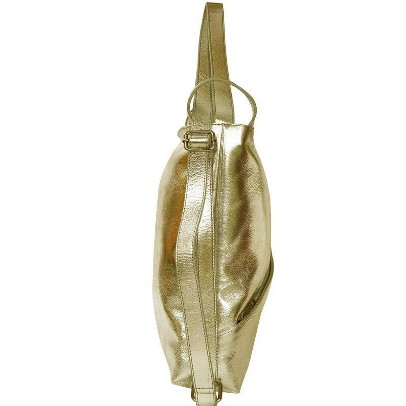 商品Brix + Bailey|Gold Metallic Leather Convertible Tote Backpack,价格¥1134,第2张图片详细描述