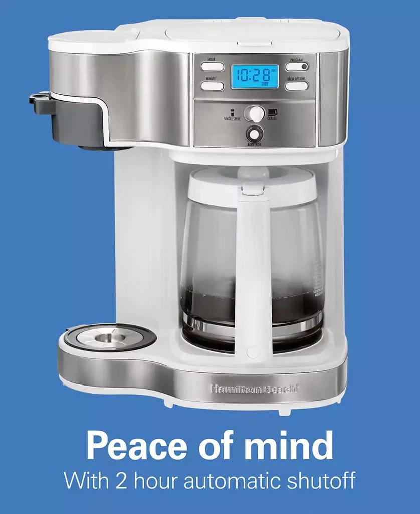 商品Hamilton Beach|2-Way Programmable Single Serve & 12-Cup Coffee Maker,价格¥567,第5张图片详细描述