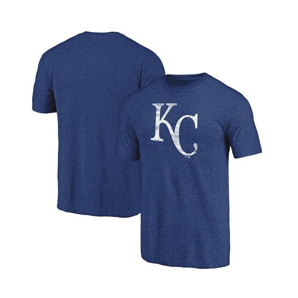 商品Fanatics|Men's Branded Royal Kansas City Royals Weathered Official Logo Tri-Blend T-shirt,价格¥187,第1张图片