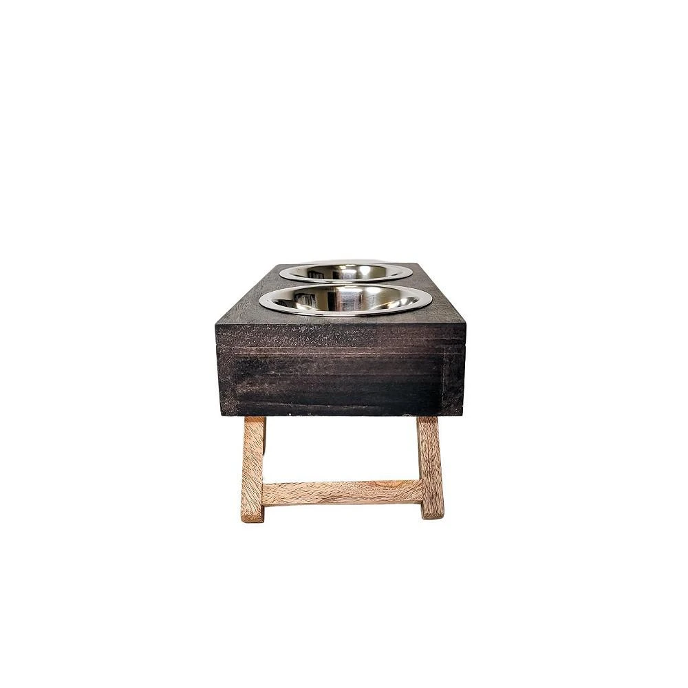 商品JoJo Modern Pets|Eco-Friendly Elevated Dog Wood Feeder (Brown) -,价格¥224,第2张图片详细描述