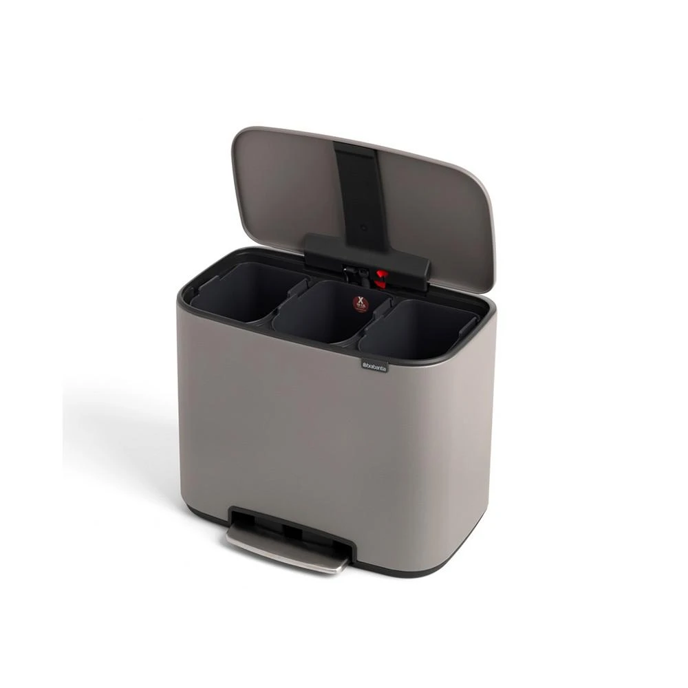 商品Brabantia|Bo Step on Multi Compartment Trash Can, 3 x 3 Gallon, 3 x 11 Liter,价格¥2006,第2张图片详细描述