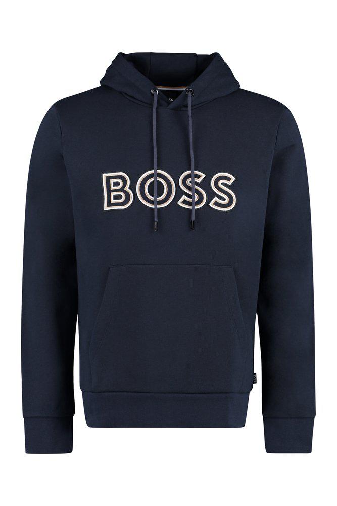 Hugo Boss Logo Print Drawstring Hoodie商品第1张图片规格展示