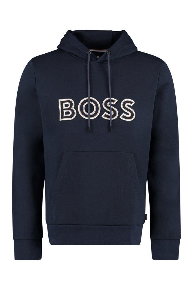 商品Hugo Boss|Hugo Boss Logo Print Drawstring Hoodie,价格¥599-¥669,第1张图片