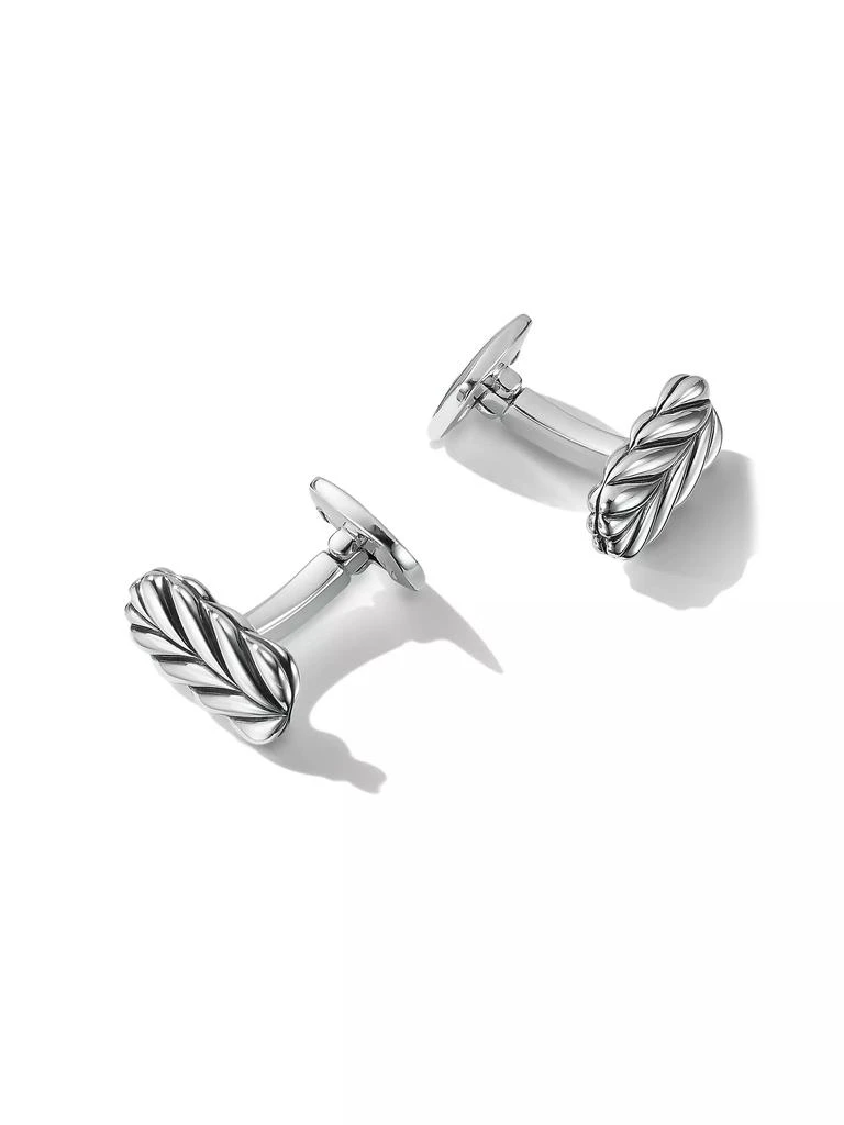 商品David Yurman|Chevron Cufflinks in Sterling Silver, 18MM,价格¥2960,第2张图片详细描述