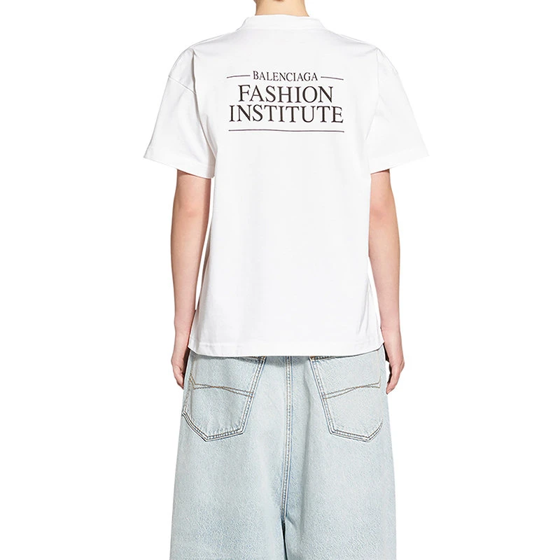 【预售3-7天】Balenciaga/巴黎世家 22年秋冬新款 FASHION INSTITUTE系列 女士白色纯棉图案印花短袖T恤612965TMVH69040 商品