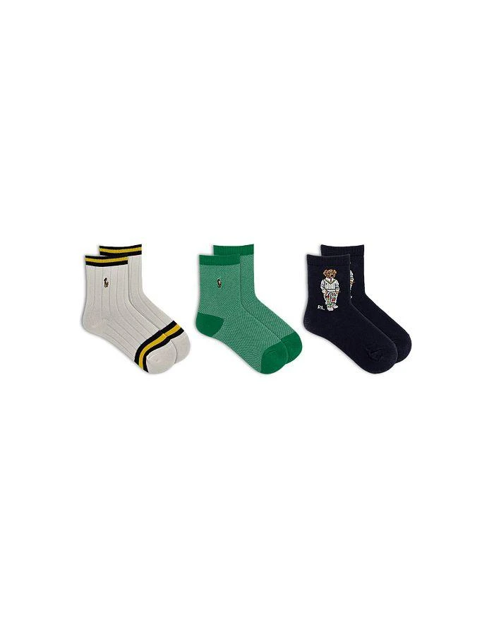 商品Ralph Lauren|Boys' Watch Hill Bear Socks, 3-Pack - Little Kid, Big Kid,价格¥164,第1张图片
