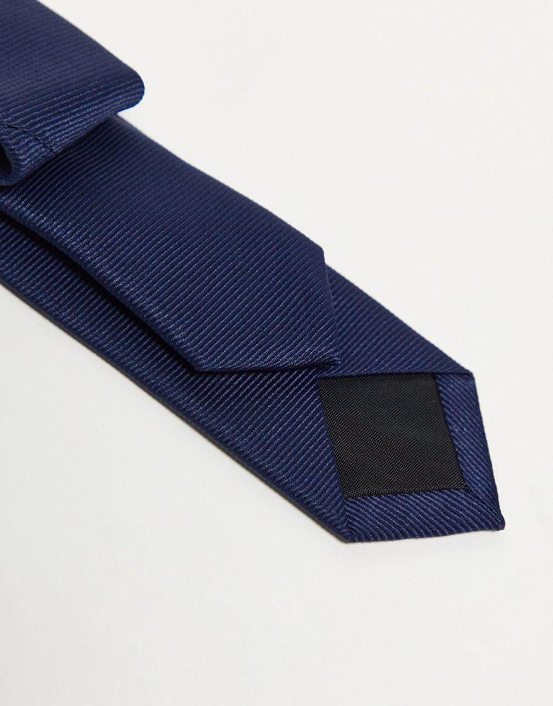 ASOS DESIGN skinny tie in navy商品第2张图片规格展示