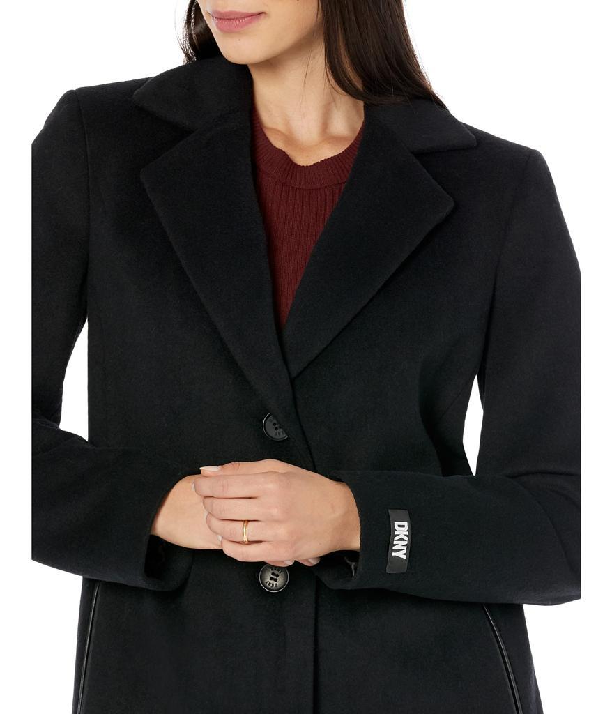 商品DKNY|Faux-Leather Trim Walker Coat,价格¥2351,第5张图片详细描述