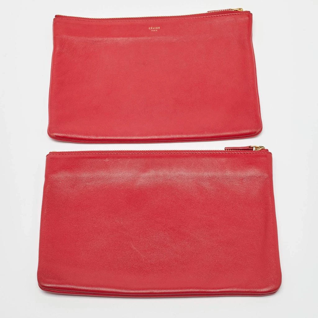 商品[二手商品] Celine|Celine Red Leather Large Trio Zip Crossbody Bag,价格¥3174,第5张图片详细描述