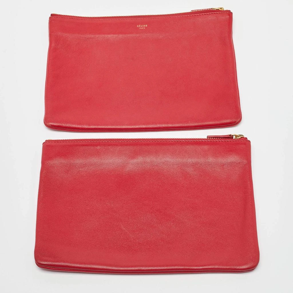 商品[二手商品] Celine|Celine Red Leather Large Trio Zip Crossbody Bag,价格¥1925,第5张图片详细描述