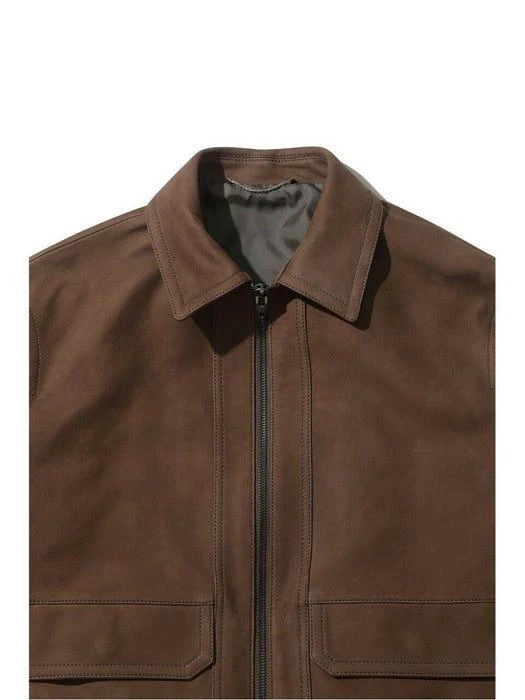 商品CUSTOMELLOW|Leather Jacket (Brown),价格¥7167,第4张图片详细描述