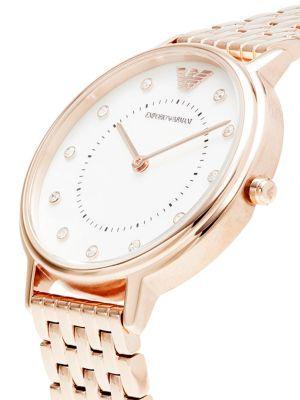 商品Emporio Armani|41MM Rose Gold IP Stainless Steel & Crystal Bracelet Watch,价格¥1009,第5张图片详细描述