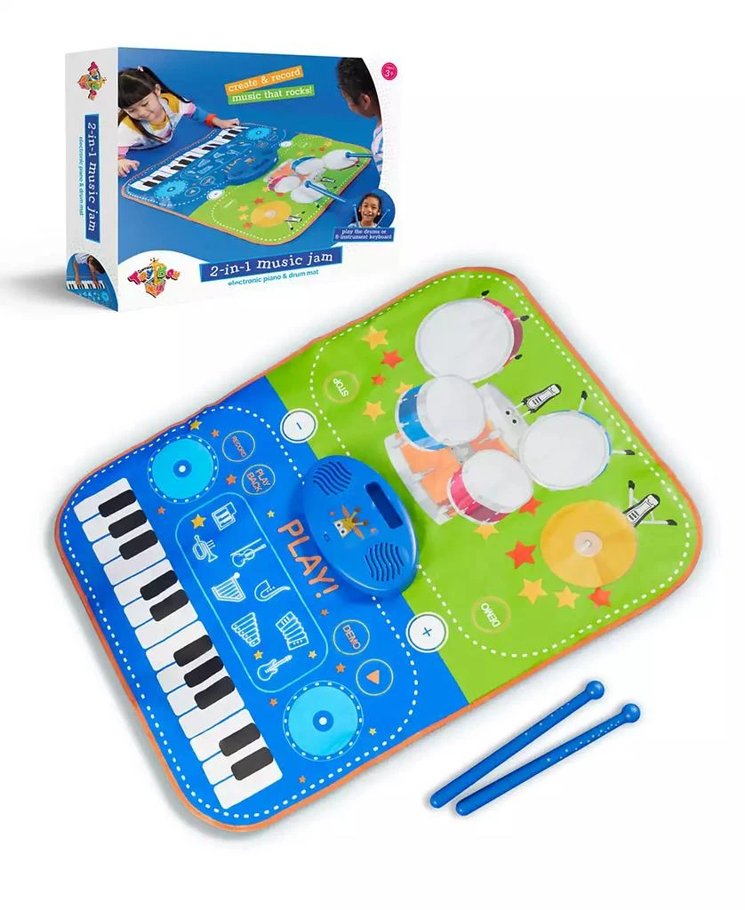 商品Geoffrey's Toy Box|2-in-1 Music Jam 3 Pieces Electronic Piano and Drum Mat, Created for Macy's,价格¥300,第1张图片