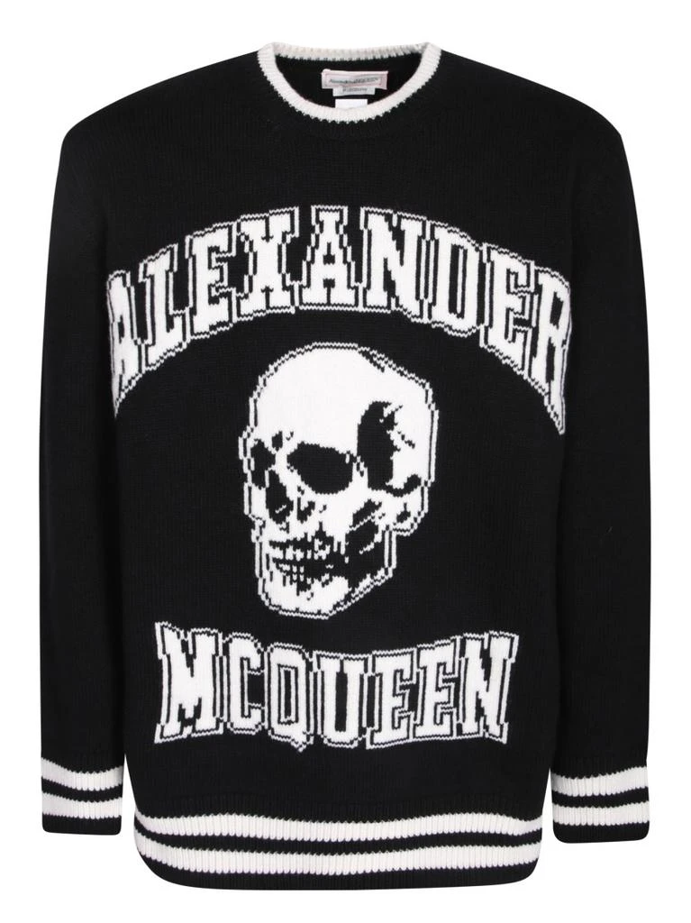 商品Alexander McQueen|Black Wool Pullover With Skull Print,价格¥3957,第1张图片