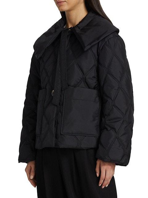 商品Ganni|Ripstop Quilted Big Collar Jacket,价格¥2686,第6张图片详细描述
