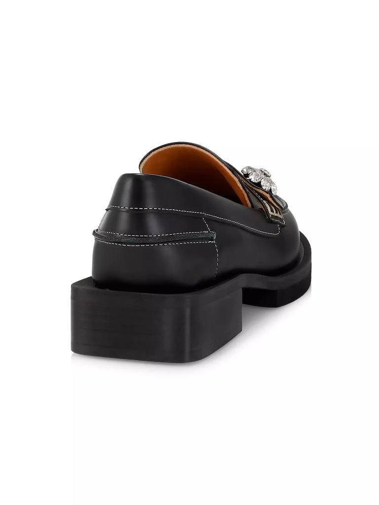 商品Ganni|Leather Jewel Loafers,价格¥1595,第3张图片详细描述