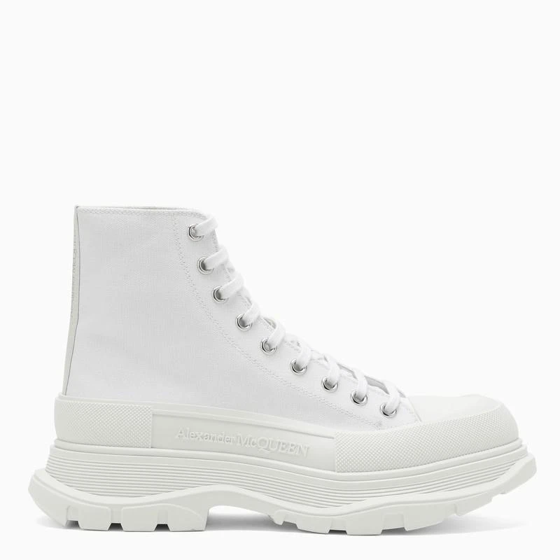 商品Alexander McQueen|White canvas Tread Slick boots,价格¥5425,第1张图片