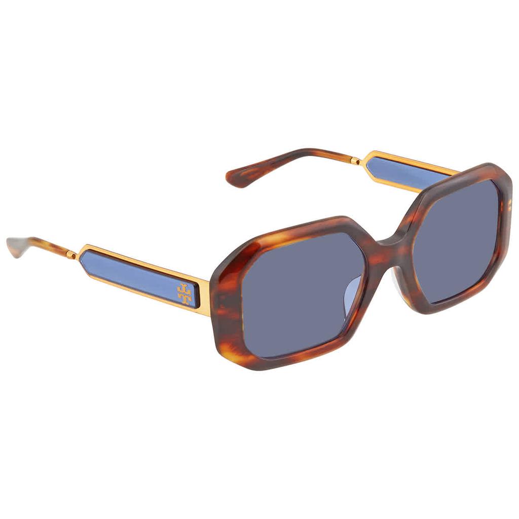 Tory Burch Solid Blue Irregular Ladies Sunglasses TY7160U 183776 52商品第1张图片规格展示