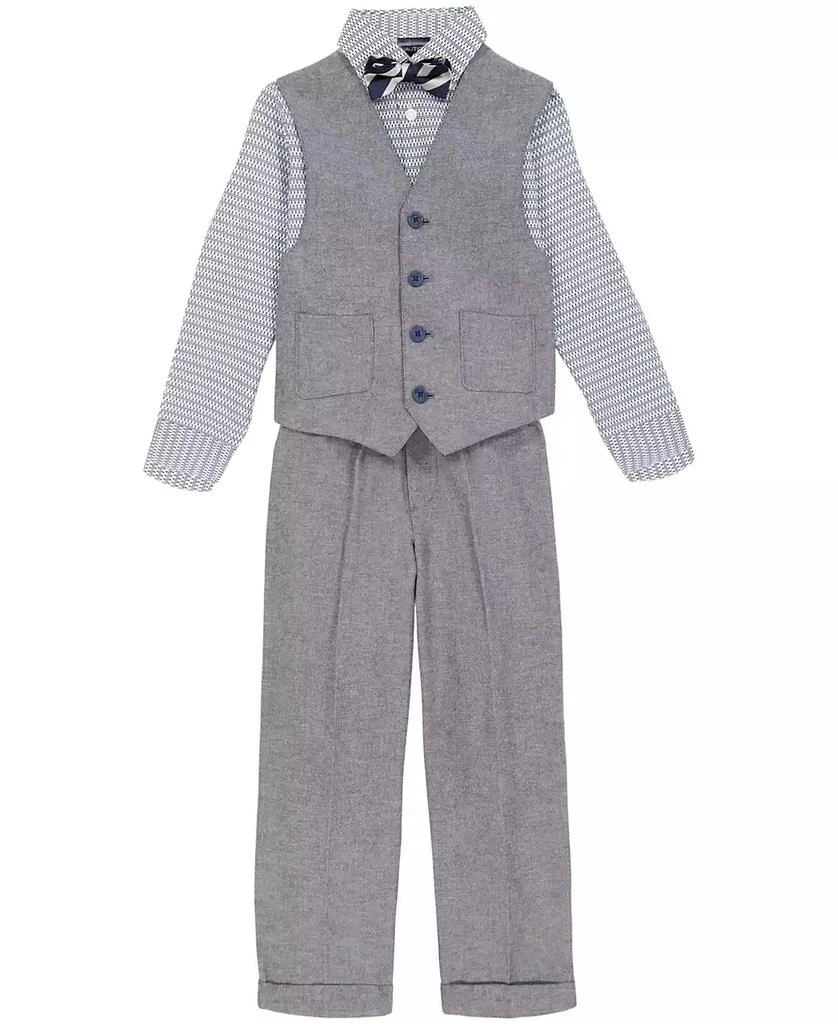 商品Nautica|Little Boys Linen Look Machine Washable Vest Set,价格¥122,第2张图片详细描述