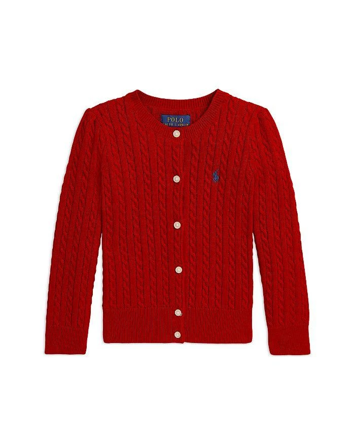 商品Ralph Lauren|Girls' Mini Cable Cotton Cardigan - Little Kid,价格¥279,第1张图片