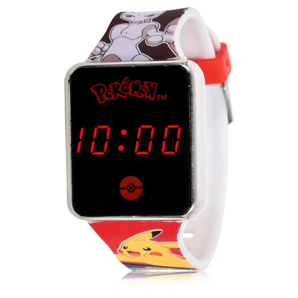 Pokemon Kid's Touch Screen Red Silicone Strap LED Watch, 36mm x 33 mm商品第1张图片规格展示