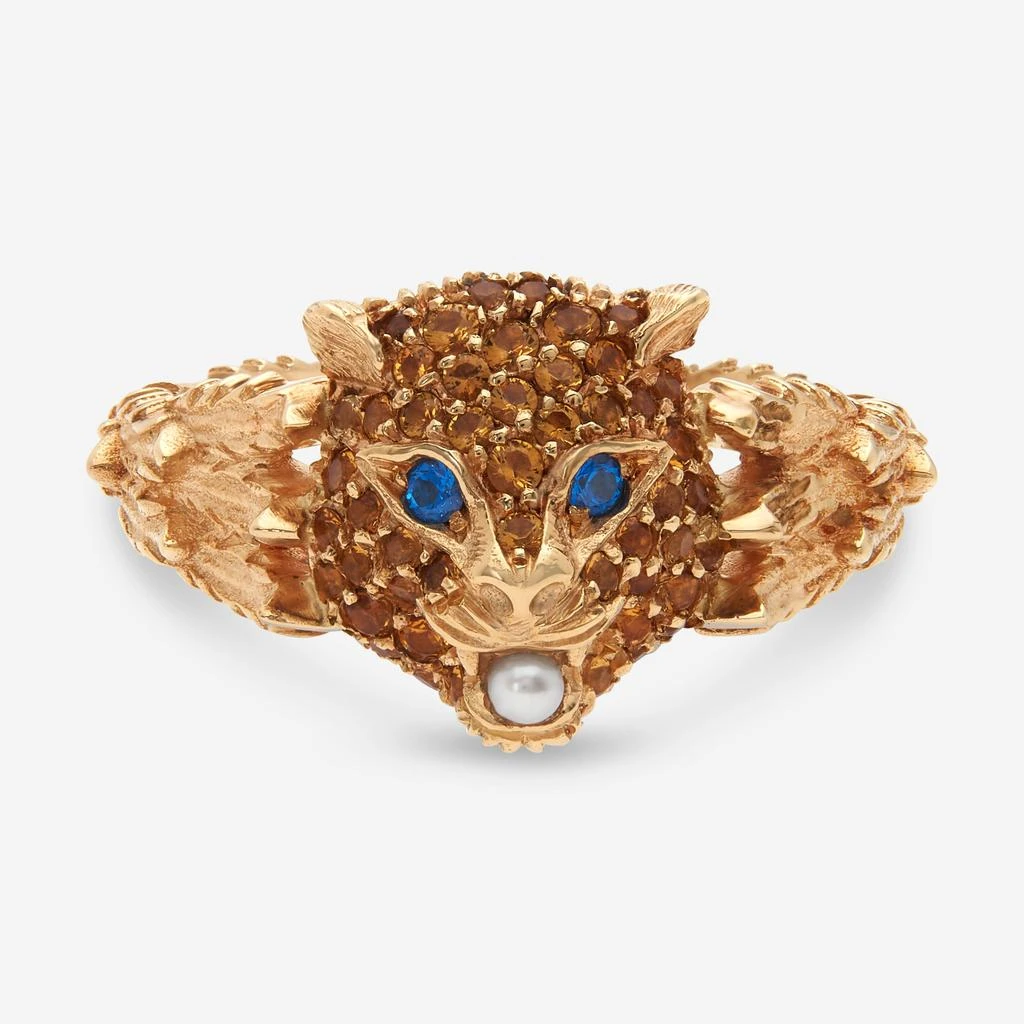 商品Gucci|Gucci Le Marche Des Merveilles 18K Yellow Gold, Mother of Pearl and Yellow Citrine Statement Ring Sz. 6.25 YBC459209004013,价格¥15135,第1张图片