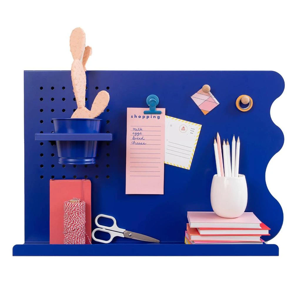 商品The Hut|Peg & Board Horizontal Memo Board & Pot - Cobalt Blue,价格¥427,第1张图片