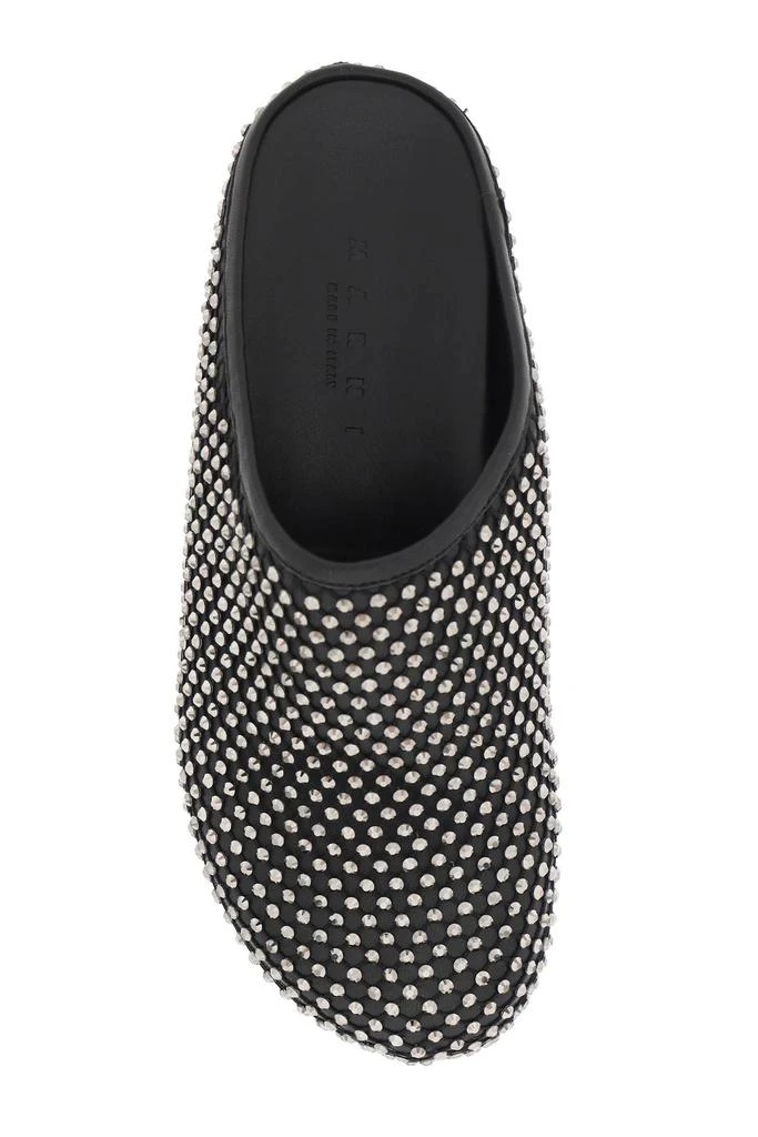 商品Marni|Leather Fussbett Clogs With Rhinestones,价格¥5496,第2张图片详细描述