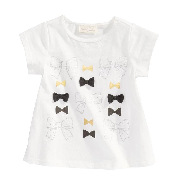 商品First Impressions|Bows-Print Cotton T-Shirt, Baby Girls, Created for Macy's,价格¥28,第1张图片