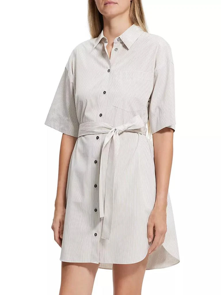 商品Theory|Short-Sleeve Striped Shirtdress,价格¥736,第4张图片详细描述