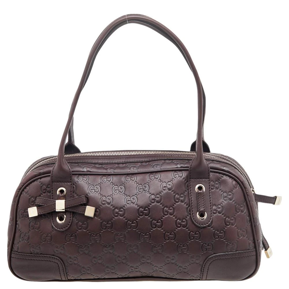 商品[二手商品] Gucci|Gucci Dark Brown Guccissima Leather Princy GG Boston Bag,价格¥3473,第1张图片