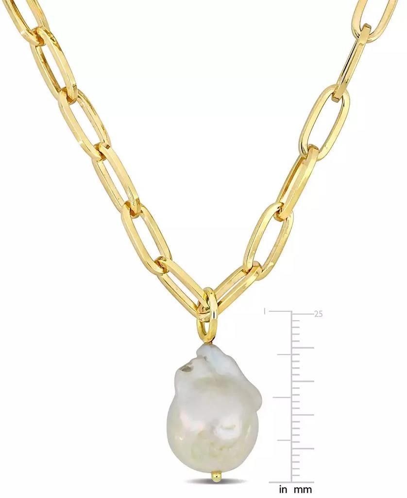 商品Macy's|Cultured Freshwater Baroque Pearl (13-14mm) Solitaire 20" Pendant Necklace in 18k Gold-Plated Sterling Silver,价格¥1186,第4张图片详细描述