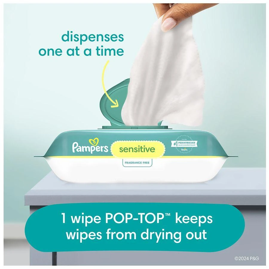 商品Pampers|Baby Wipes, Clinically Proven, Water Based, Hypoallergenic No scent, 1X Flip-Top Packs,价格¥30,第2张图片详细描述