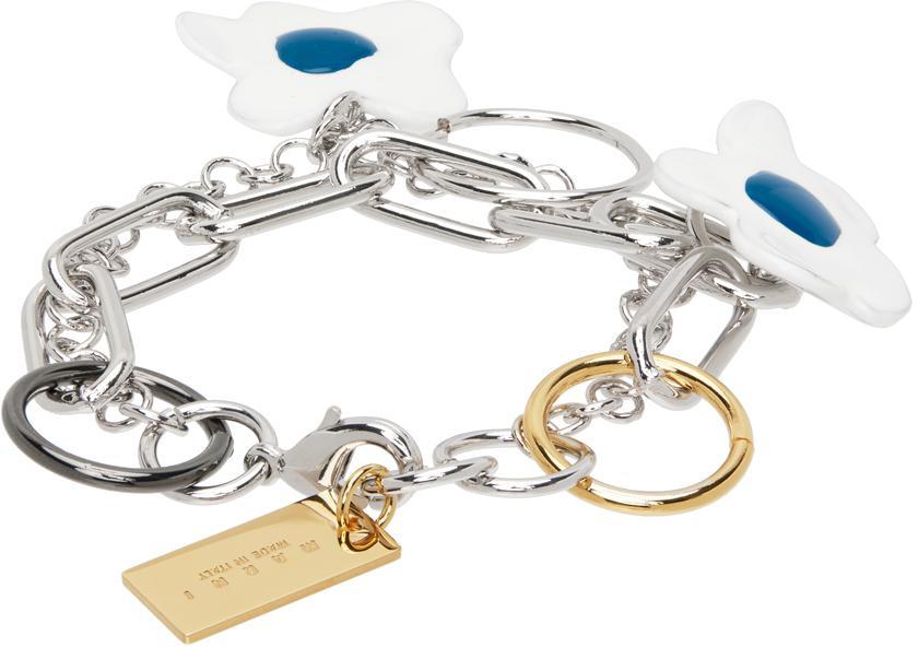 商品Marni|Silver Multi Chain Flower Bracelet,价格¥2347,第4张图片详细描述