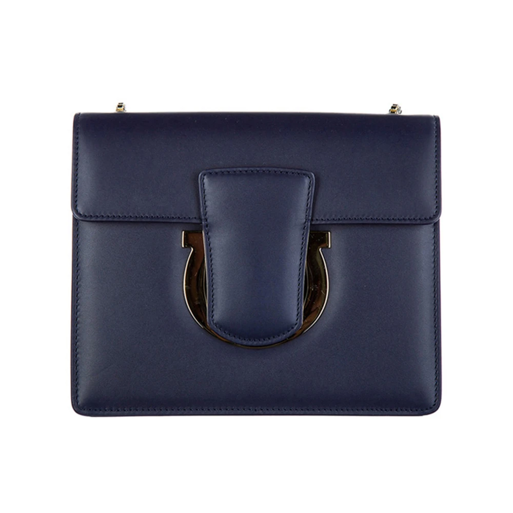 商品Salvatore Ferragamo|Salvatore Ferragamo 菲拉格慕 女士深蓝色皮质斜挎包 21-F893-670993,价格¥4370,第1张图片