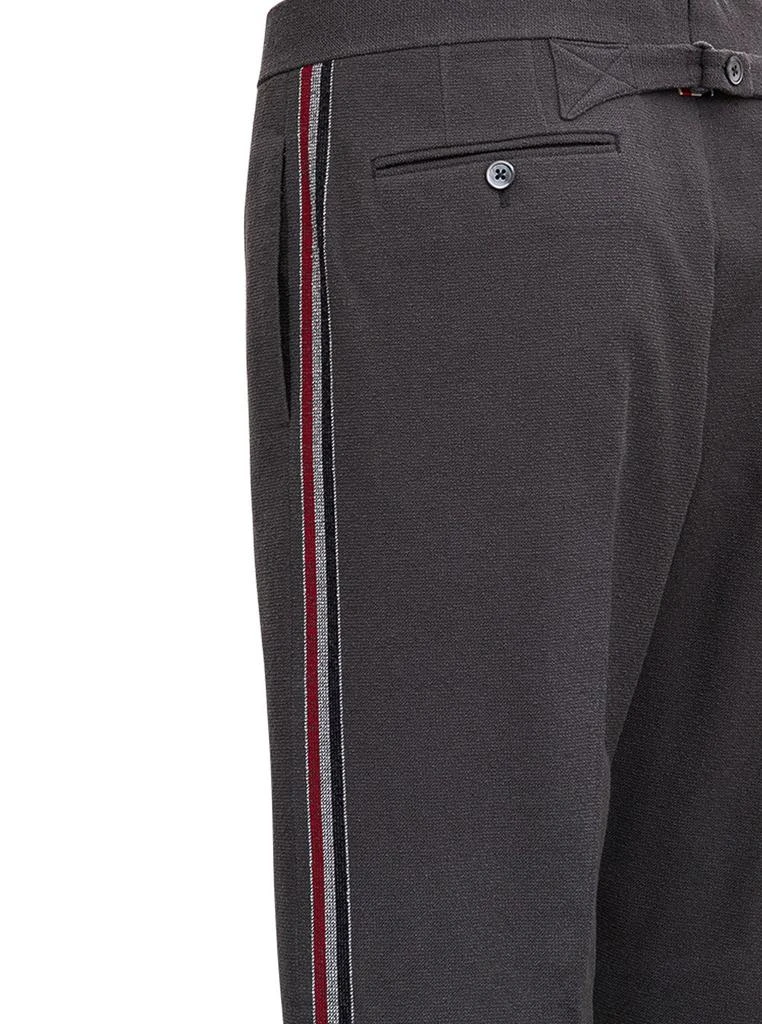 商品Thom Browne|Gray Buclé Cotton Tailored Trousers with 4bar Detail,价格¥7827,第3张图片详细描述