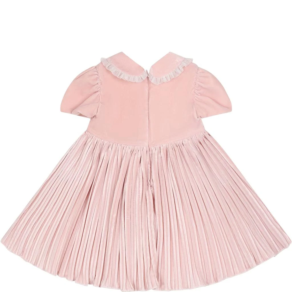 商品MONNALISA|Pink Dress For Baby Girl With Rose,价格¥1508,第2张图片详细描述