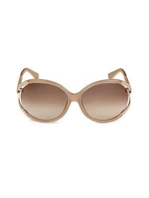 商品Salvatore Ferragamo|65MM Plastic & Metal Oversized Sunglasses,价格¥743,第3张图片详细描述