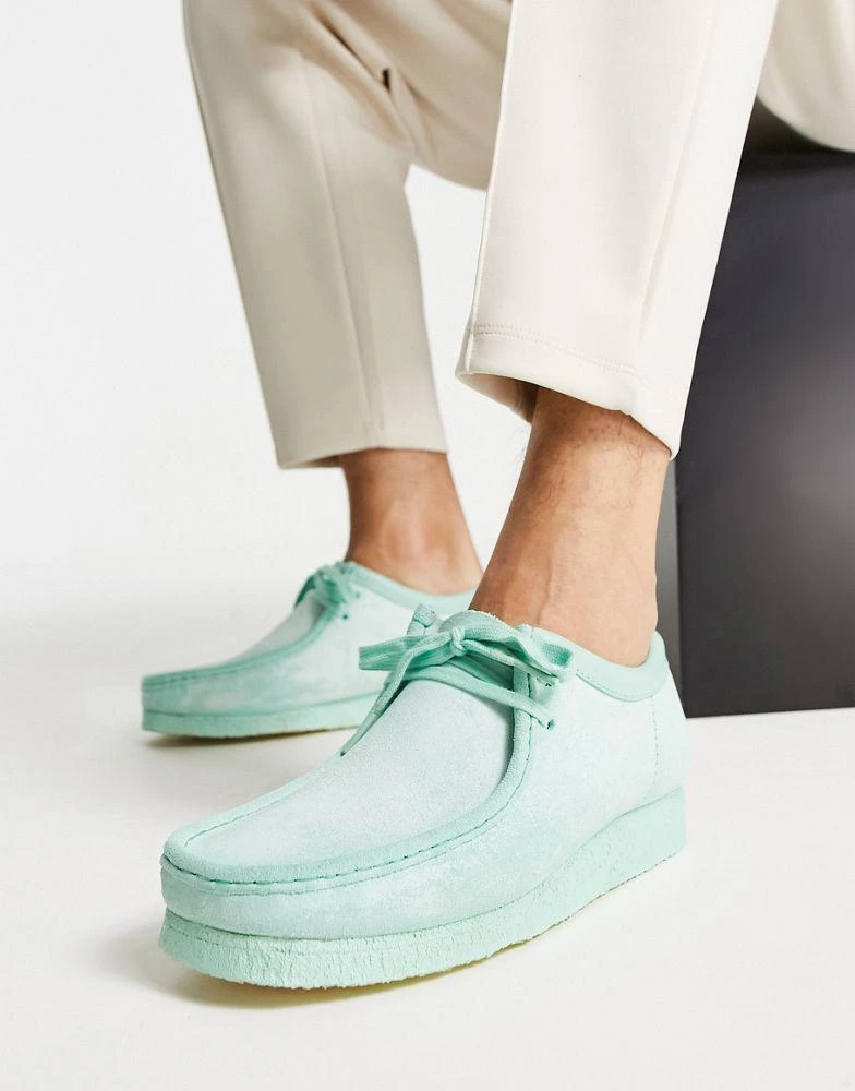 商品Clarks|Clarks Originals wallabee shoes in mint suede,价格¥691,第1张图片