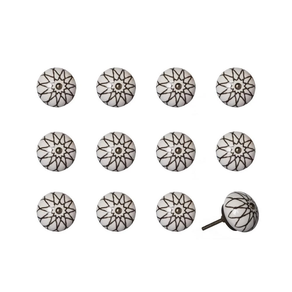 商品KNOB-IT|Handpainted Ceramic Knob Set of 12,价格¥469,第1张图片